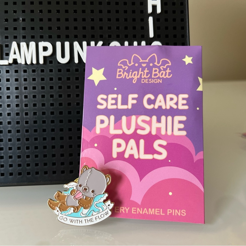 Bright Bat Design Self Care Hot Topic Blind Box Mystery Enamel Pin - Otter